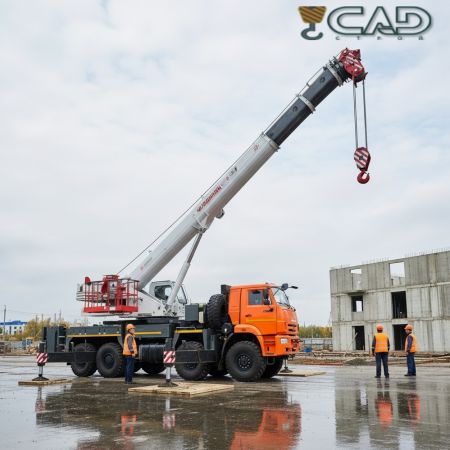 Аренда  крана Челябинец  КС-65717 50 тонн 34,5м.
